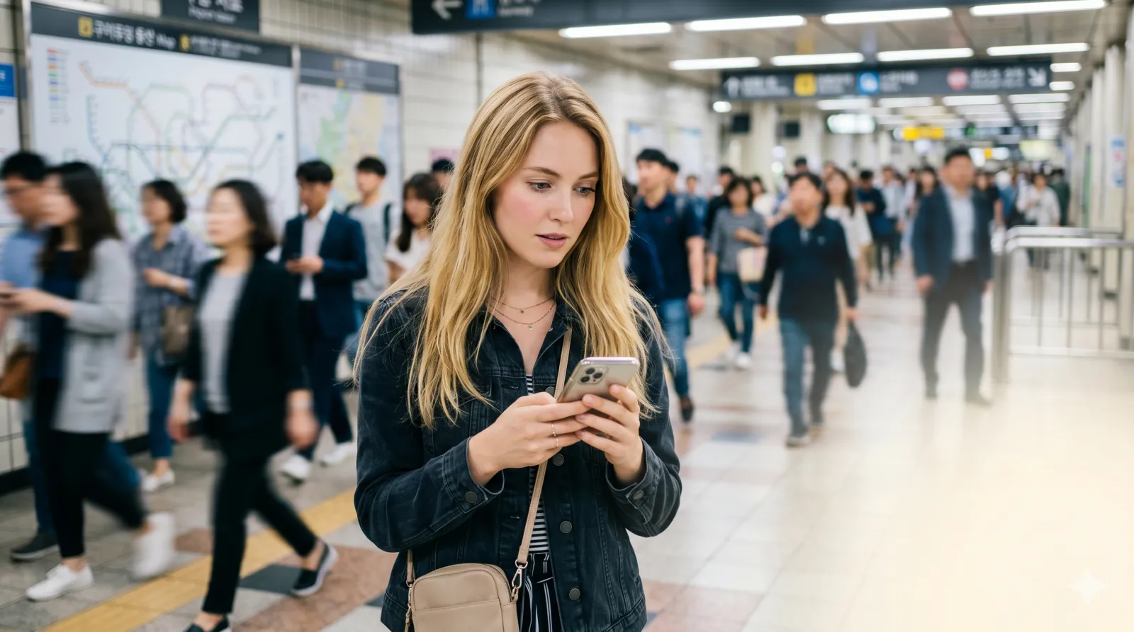 korea subway transfer system tourist navigating Seoul station