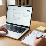 person using best AI tools at home office desk