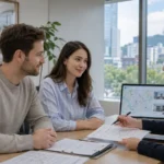 Apartment in Seoul: 5 Best Options for Foreigners 15 Foreigners consulting a real estate agent in Seoul, Korea about apartment rentals