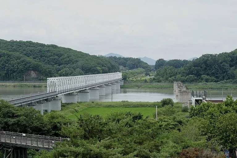 Current view of Freedom Bridge crossing the Imjin River near Imjingak