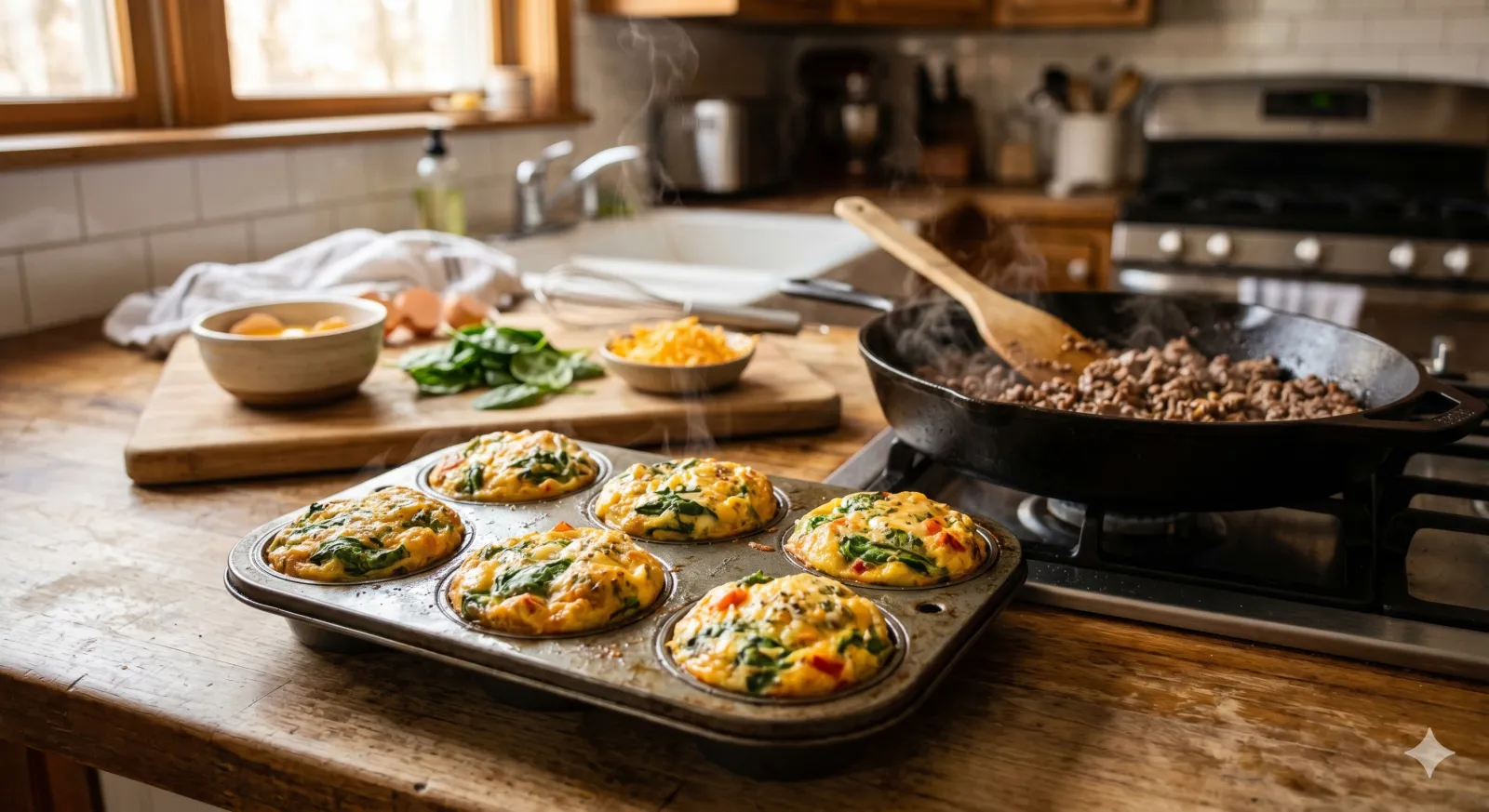 high protein meal prep egg bites with ground beef