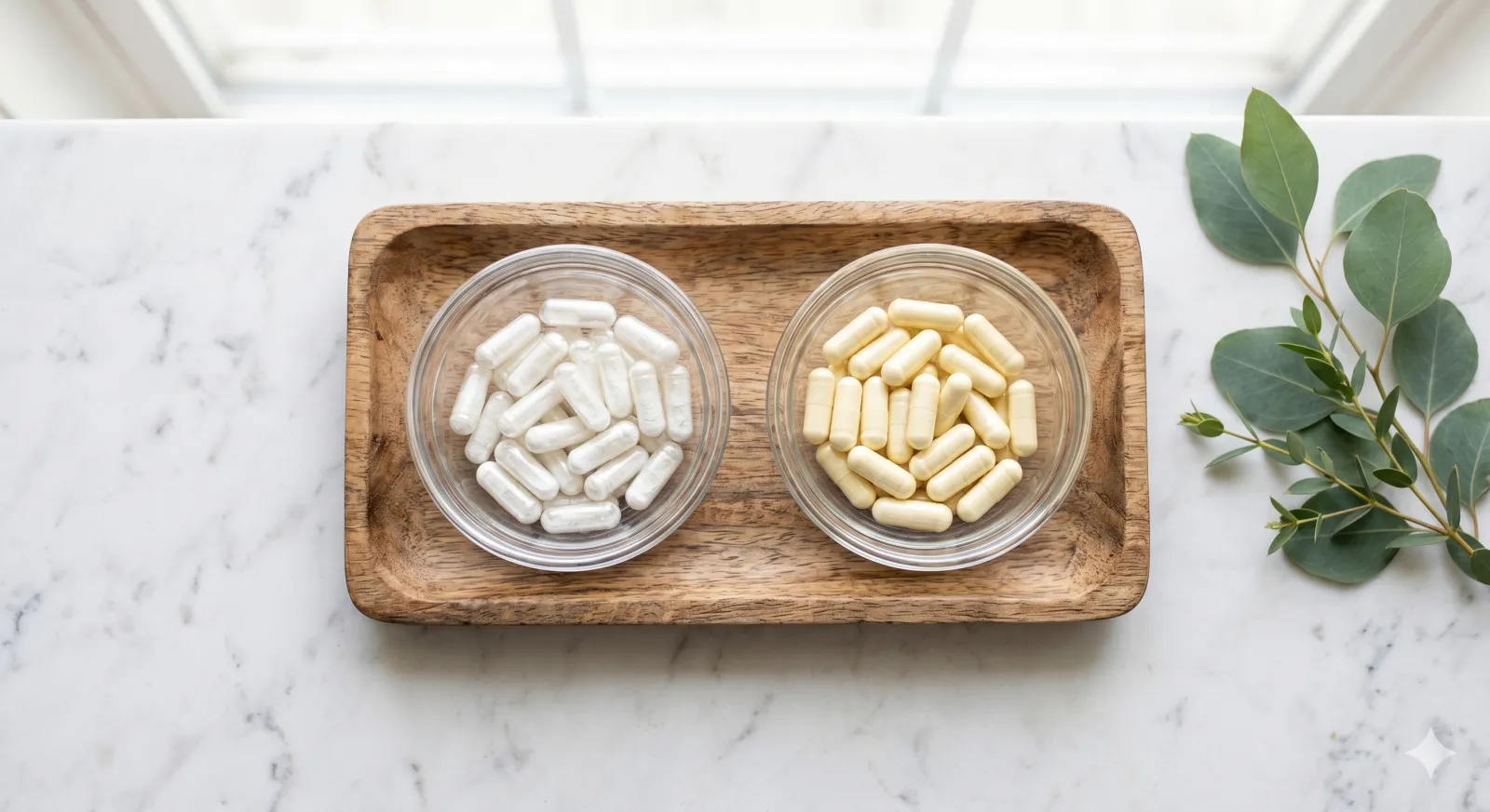 magnesium glycinate and magnesium citrate capsules side by side
