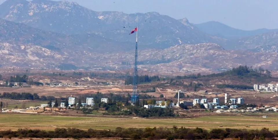 View of North Korea from Dora Observatory near the Korean DMZ