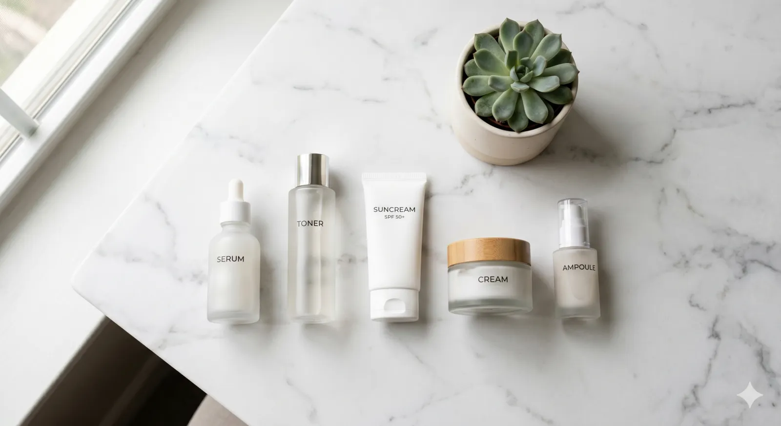 Selection of Korean skincare products commonly compared at Olive Young Korea
