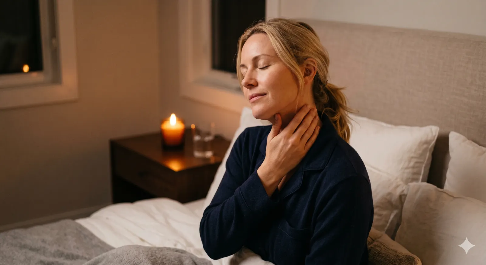 person practicing a slow breathing exercise for anxiety relief