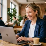 office worker smiling after switching from vlookup to xlookup in excel